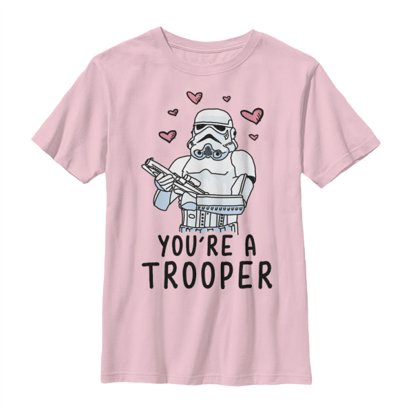 Star Wars - Trooper Love - Valentine's Day - Kids T-Shirt - Pink - Front