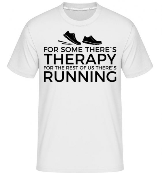 Running Is My Therapy - Shirtinator Männer T-Shirt - Weiß - Vorne