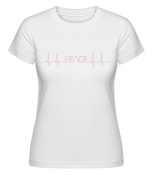 Peace Herzschlag - Shirtinator Frauen T-Shirt - Weiß - Vorn