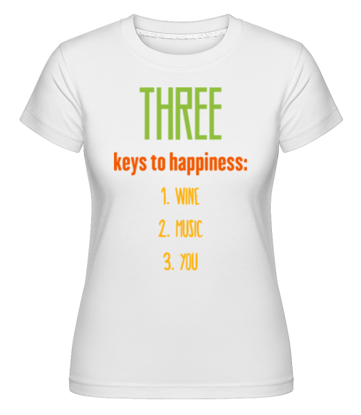 Three Keys To Happiness - Shirtinator Frauen T-Shirt - Weiß - Vorne