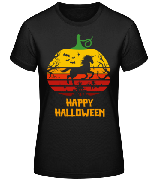 Happy Halloween - Frauen Basic T-Shirt - Schwarz - Vorne