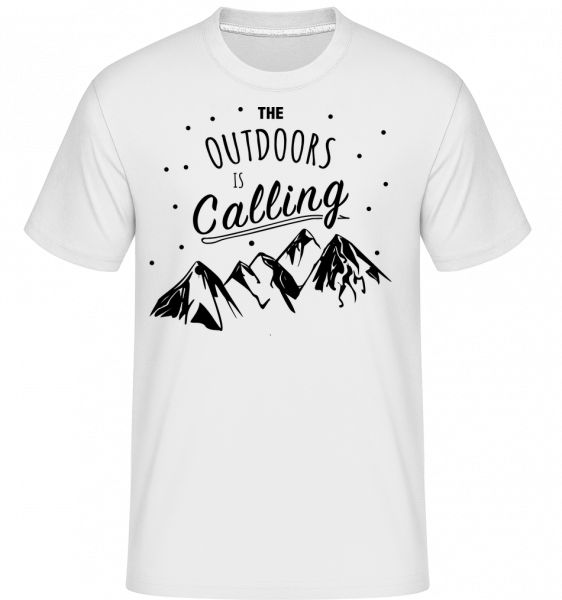 The Outdoors Is Calling - Shirtinator Männer T-Shirt - Weiß - Vorn