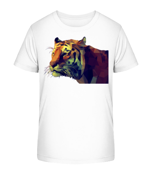 Polygon Tiger - Kinder Bio T-Shirt Stanley Stella - Weiß - Vorne