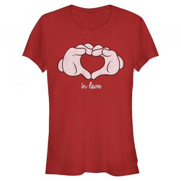 Disney Classics - Micky Maus - Mickey Mouse Glove Heart - Valentinstag - Frauen T-Shirt - Rot - Vorne