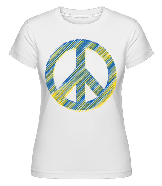 Peace Sign Ukraine Color -  Shirtinator Women's T-Shirt - White - Front
