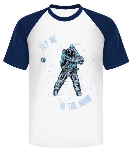 Fly Me To The Moon - Men's Baseball T-Shirt - White / Navy - Front