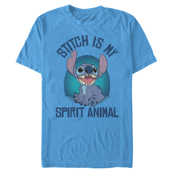 Disney Classics - Lilo & Stitch - Lilo & Stitch Spirit Stitch - Männer T-Shirt - Azurblau - Vorne