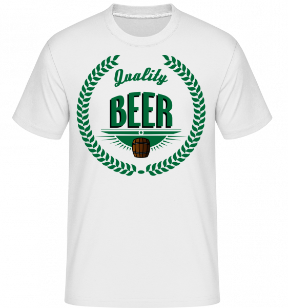 Quality Beer Logo -  Shirtinator Men's T-Shirt - White - Front