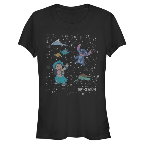 Disney Classics - Lilo & Stitch - Lilo & Stitch Constelation Lilo Stitch - Frauen T-Shirt - Schwarz - Vorne