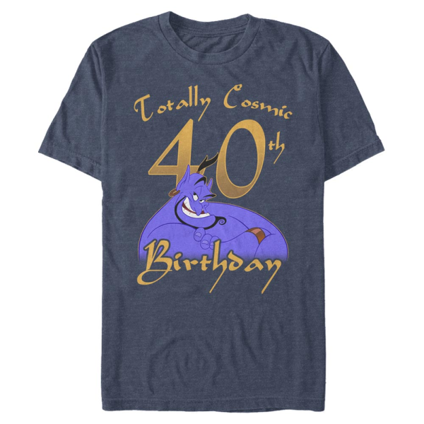 Disney - Aladdin - Genie Birthday 40 - Männer T-Shirt - Marine meliert - Vorne
