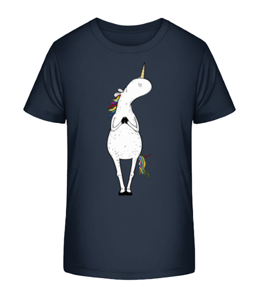 Yoga Unicorn The Tree - Kid's Bio T-Shirt Stanley Stella - Navy - Front