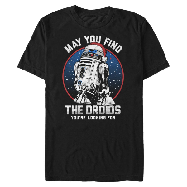 Star Wars - R2-D2 Droid Wishes - Weihnachten - Männer T-Shirt - Schwarz - Vorne