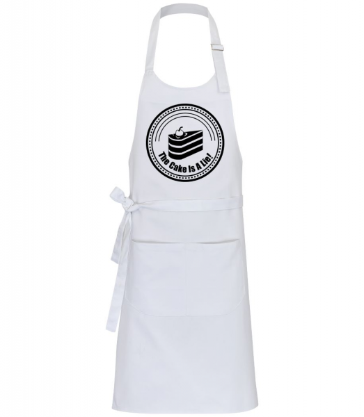 The Cake Is A Lie - Professional Apron - White - Front
