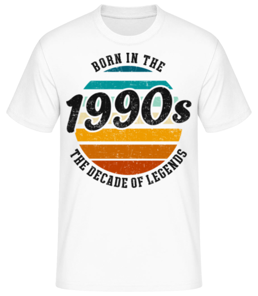 1990 The Decade Of Legends - Männer Basic T-Shirt - Weiß - Vorne