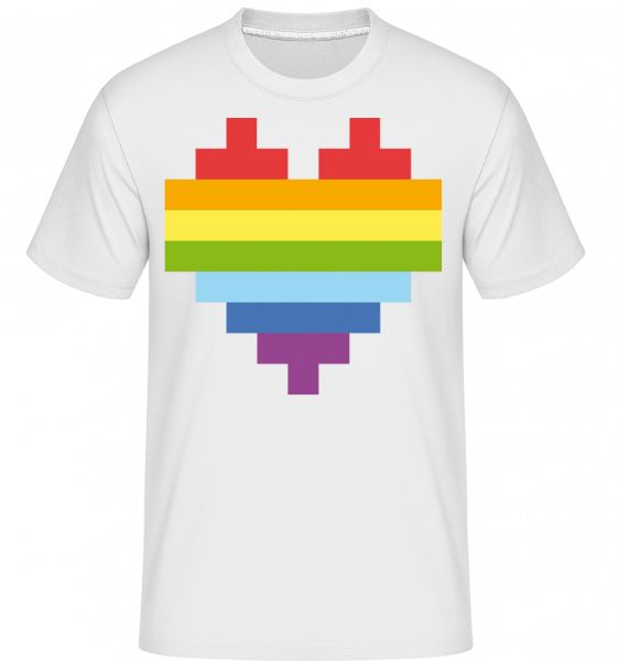Rainbow Heart - Shirtinator Männer T-Shirt - Weiß - Vorn