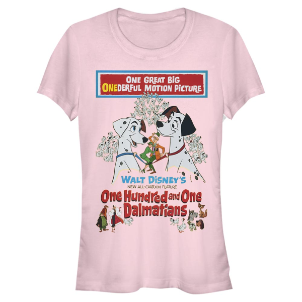 Disney Classics - 101 Dalmatians - Dog Vintage Poster - Women's T-Shirt - Pink - Front