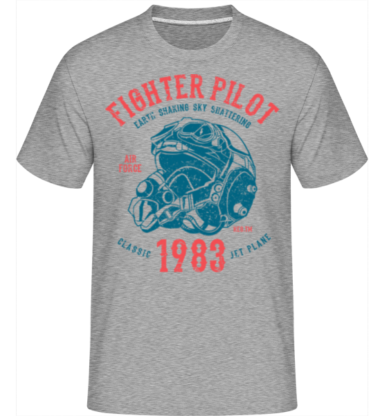 Fighter Pilot - Shirtinator Männer T-Shirt - Grau meliert - Vorne