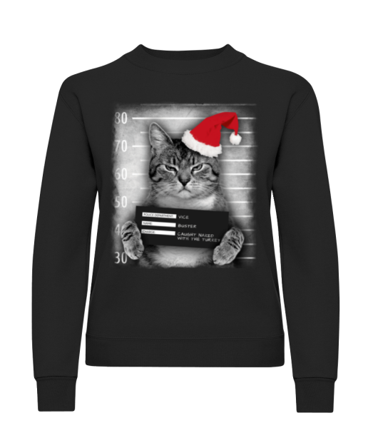Cat XMas Guilty - Women's Sweatshirt - Black - Front