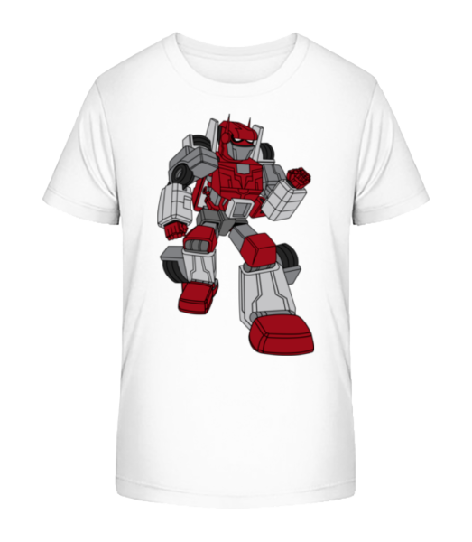 Auto Roboter - Kinder Bio T-Shirt Stanley Stella - Weiß - Vorne
