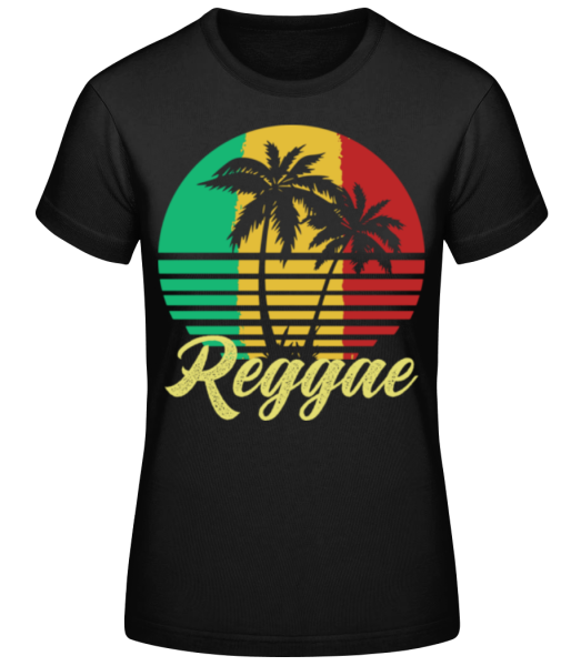 Reggae Palm Trees - Frauen Basic T-Shirt - Schwarz - Vorne