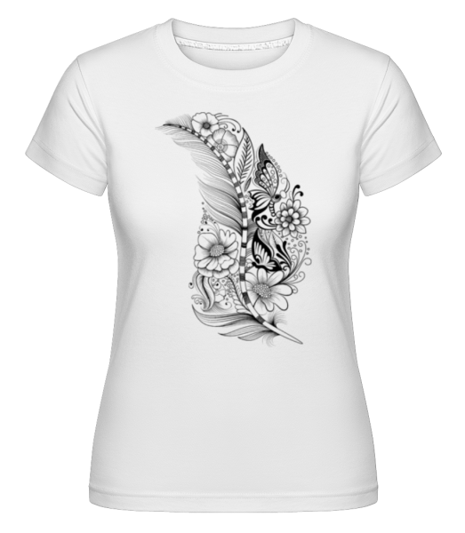 Frühlingsfeder Tattoo - Shirtinator Frauen T-Shirt - Weiß - Vorne