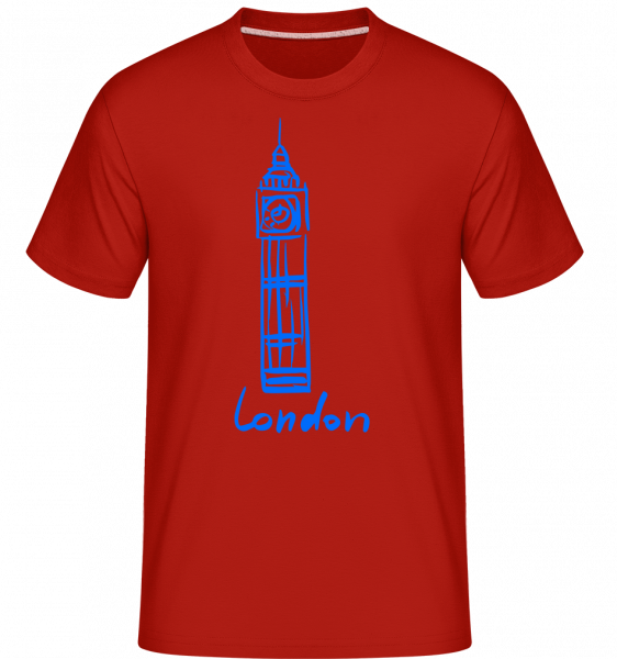 London Tower Sign -  Shirtinator Men's T-Shirt - Red - Vorn