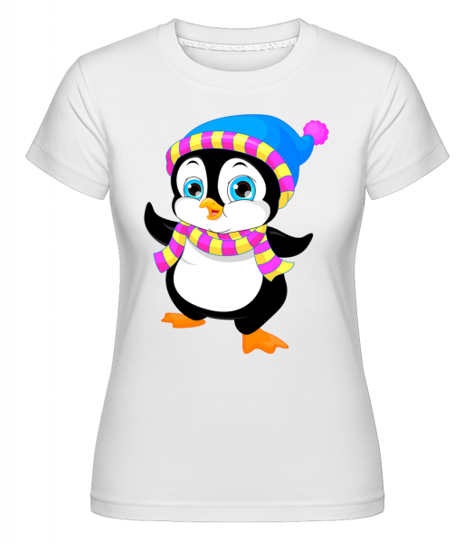 Penguin With Scarf -  Shirtinator Women's T-Shirt - White - Vorn