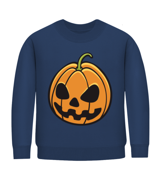 Halloween Pumpkin - Kid's Sweatshirt - Navy - Front