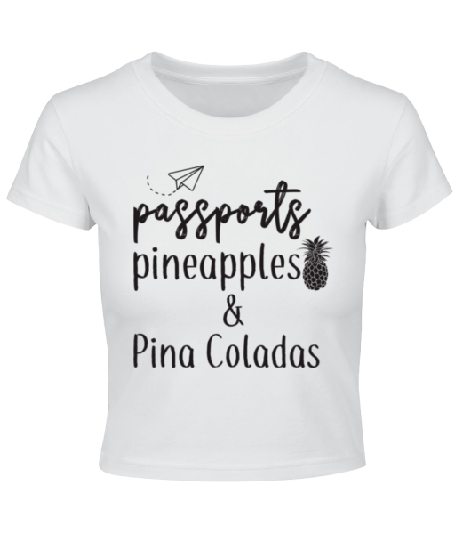 Passports Pineapples Pina Coladas - Cropped Shirt - Weiß - Vorne