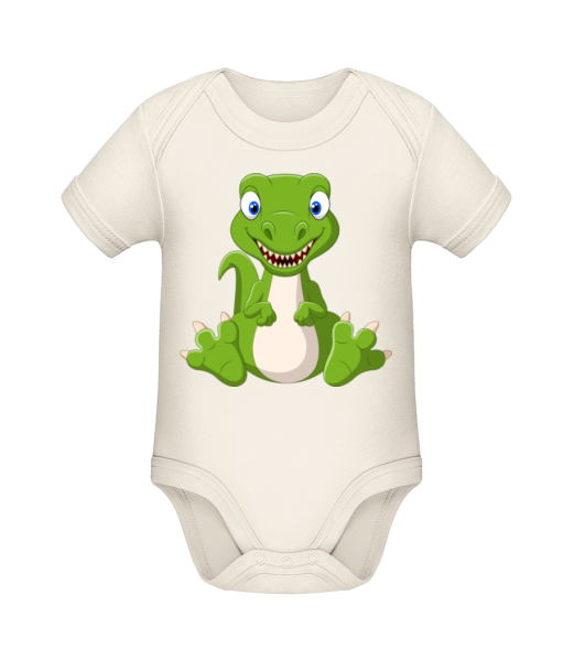 Naughty Dinosaur - Organic Baby Body - Cream - Front