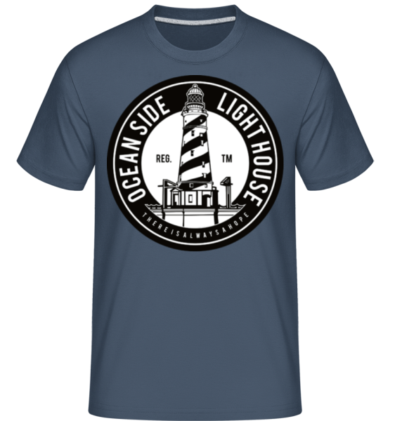 Ocean Side Light House -  Shirtinator Men's T-Shirt - Denim - Front