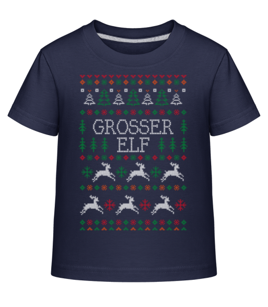 Grosser Elf - Kinder Shirtinator T-Shirt - Marine - Vorne