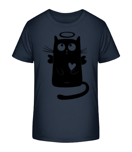 Angel Cat - Kid's Bio T-Shirt Stanley Stella - Navy - Front