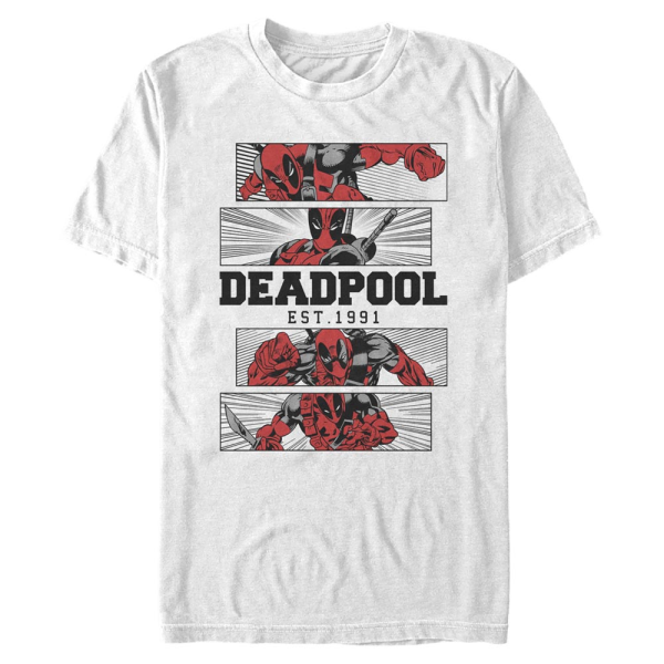 Marvel - Deadpool - Deadpool 4 Panel 2 Tone - Männer T-Shirt - Weiß - Vorne