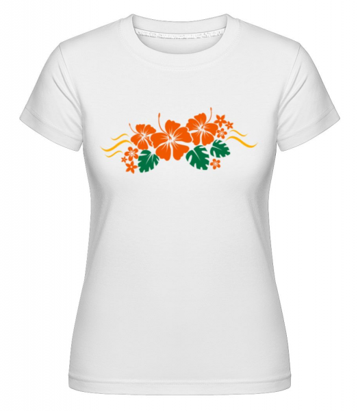Flower Ornament Orange - Shirtinator Frauen T-Shirt - Weiß - Vorne