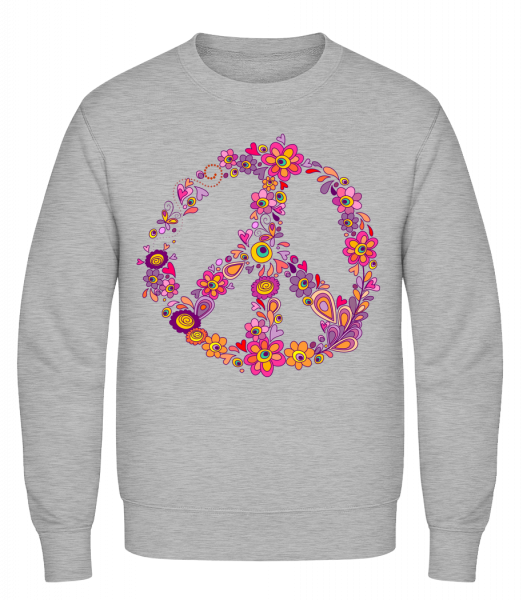 Peace Sign Flowers - Classic Set-In Sweatshirt - Heather Grey - Vorn