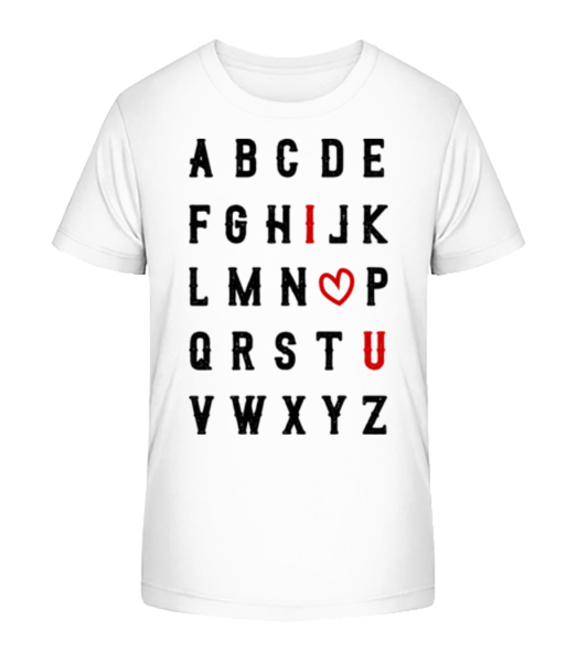 Ich Liebe Dich Alphabet - Kinder Bio T-Shirt Stanley Stella - Weiß - Vorne