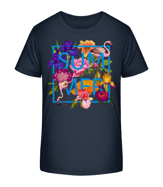 Summer Flowers Sign - Kinder Bio T-Shirt Stanley Stella - Marine - Vorne