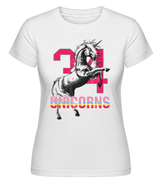 34 Unicorns -  Shirtinator Women's T-Shirt - White - Vorn