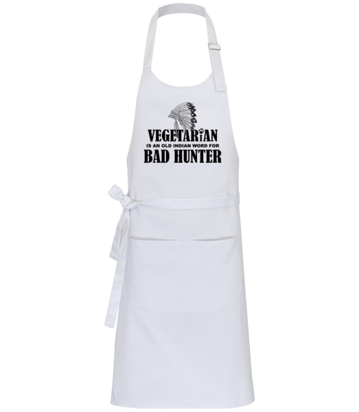 Vegetarian Bad Hunter - Professional Apron - White - Front