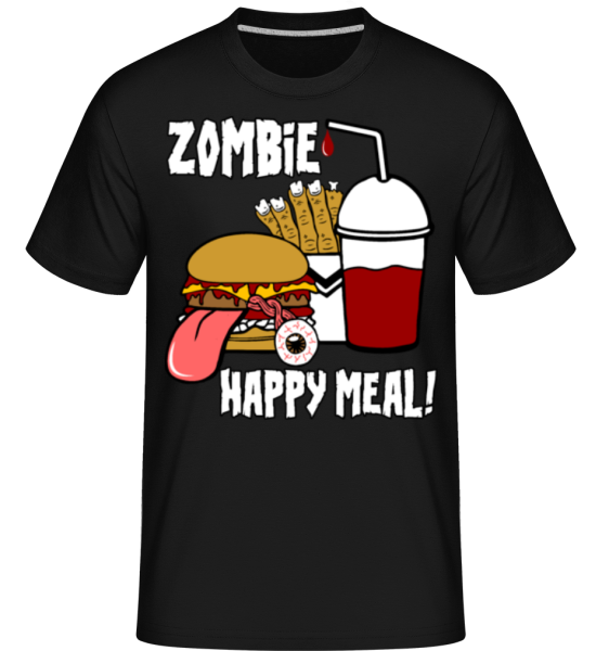 Zombie Happy Meal - Shirtinator Männer T-Shirt - Schwarz - Vorne