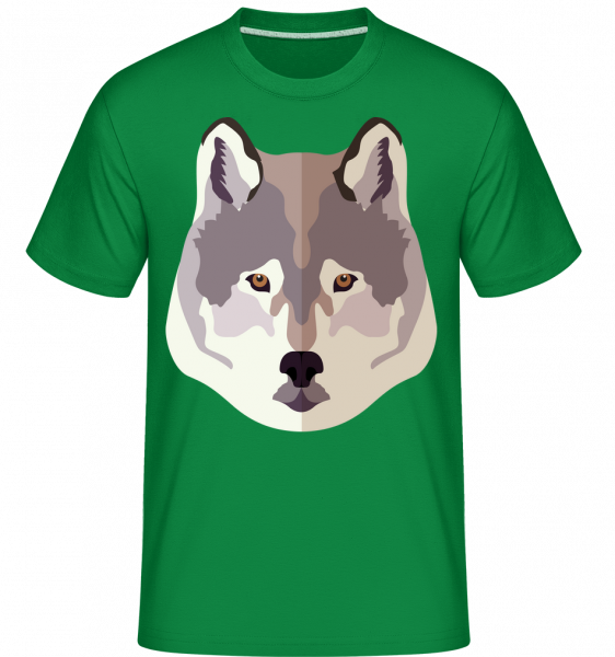 Wolf Comic Schatten - Shirtinator Männer T-Shirt - Irischgrün - Vorn