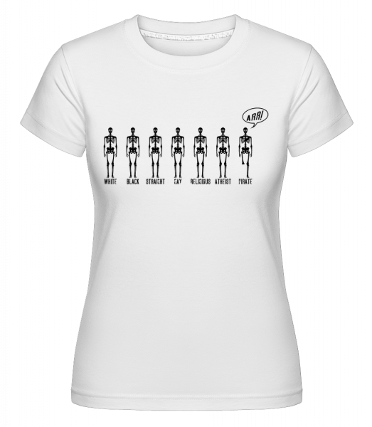 Piraten Skelett - Shirtinator Frauen T-Shirt - Weiß - Vorn