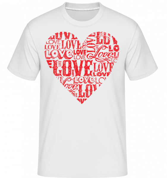 Love Heart Red - Shirtinator Männer T-Shirt - Weiß - Vorn