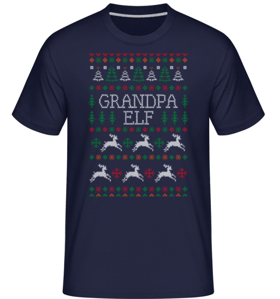 Grandpa Elf - Shirtinator Männer T-Shirt - Marine - Vorne