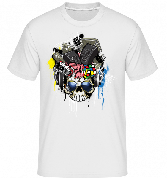 Kreativer Totenschädel - Shirtinator Männer T-Shirt - Weiß - Vorn