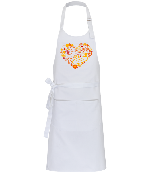 Breakfast Heart - Professional Apron - White - Front