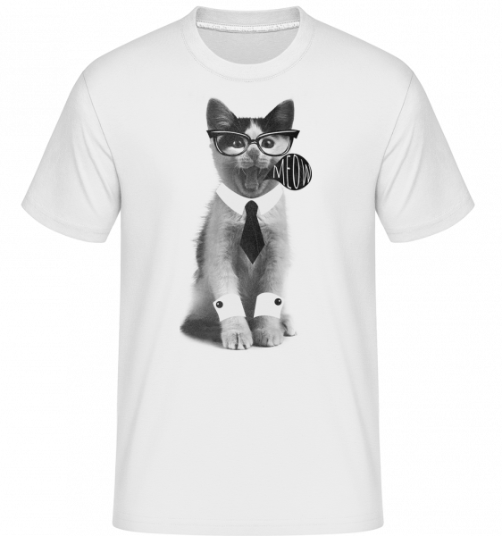 Hipster Cat -  Shirtinator Men's T-Shirt - White - Vorn