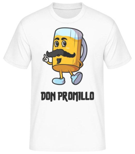 Don Promillo - Männer Basic T-Shirt - Weiß - Vorne