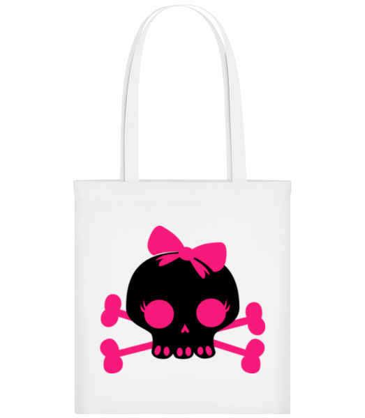 Emo Skull Pink - Stofftasche - Weiß - Vorne